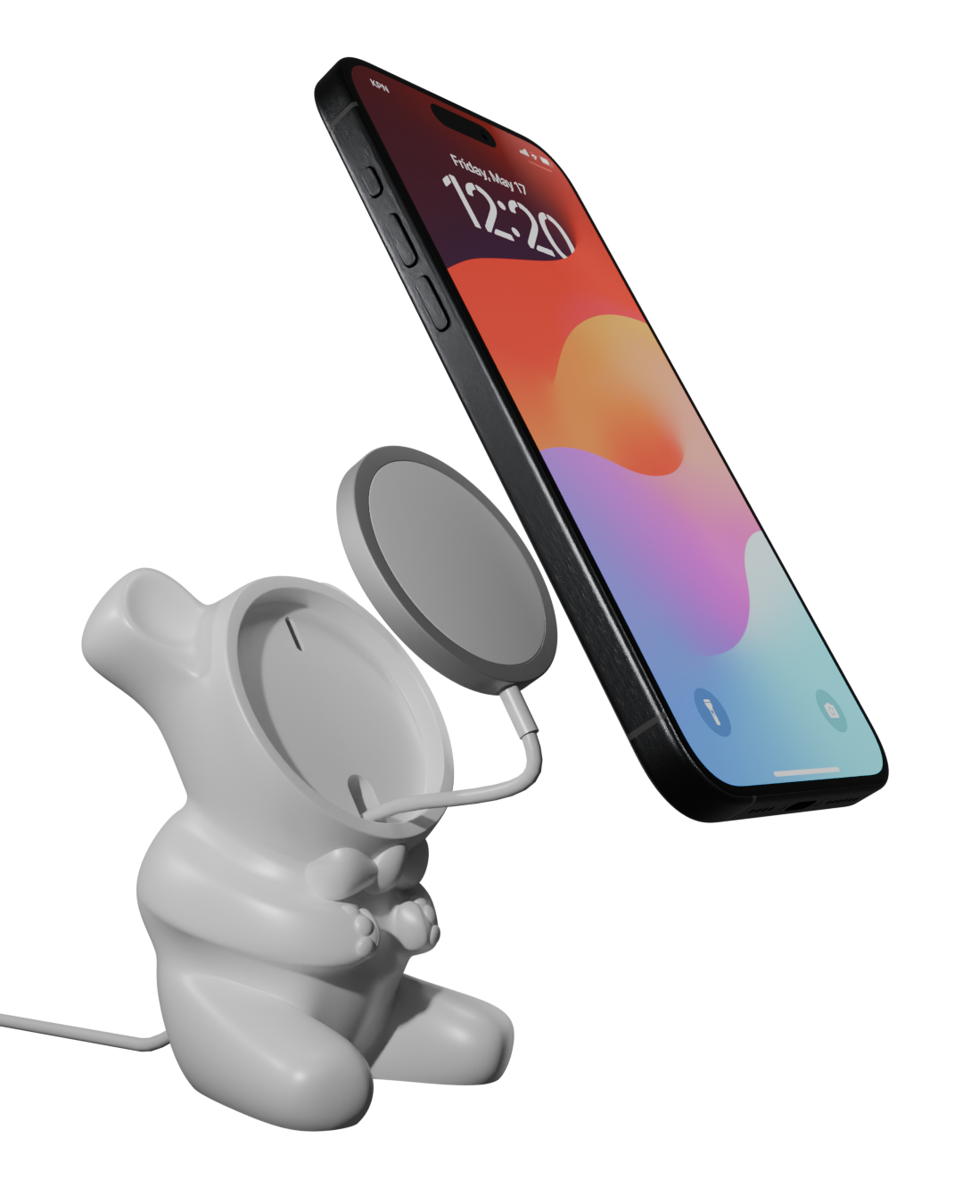 Magimates Charger Holder Stand for MagSafe iPhone 15/14/13/12 Series, Cute Bear Model Charging Accessory